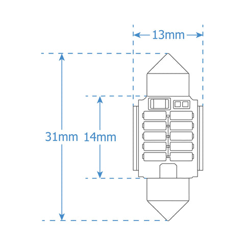 LUMENS HPL LED Bulbs - Festoon 32mm  Canbus Non-Polarity (Pair)