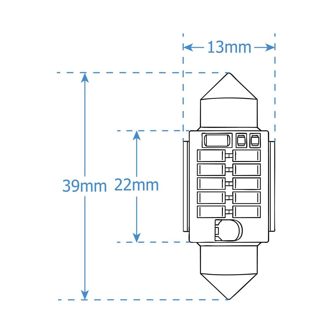 LUMENS HPL LED Bulbs - Festoon 39mm  Canbus Non-Polarity (Pair)