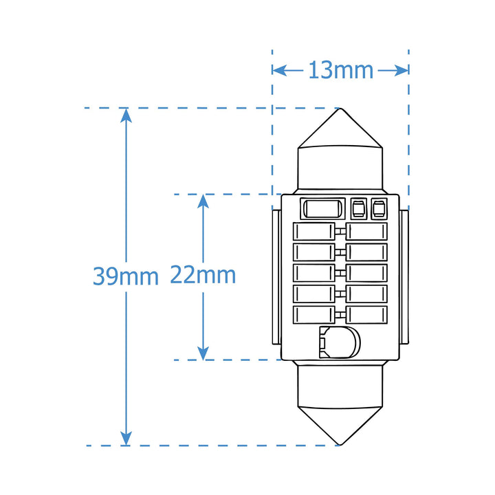 LUMENS HPL LED Bulbs - Festoon 39mm  Canbus Non-Polarity (Pair)