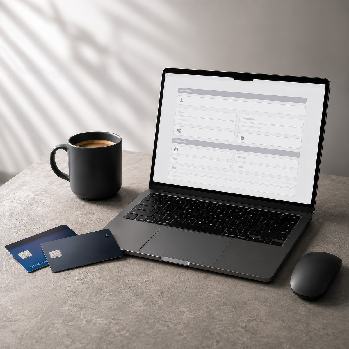 Upadting credit card information online.