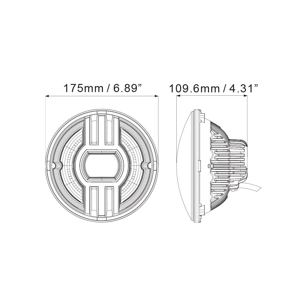 LED Projector Sealed Beam 7" DOT by LUMENS HPL