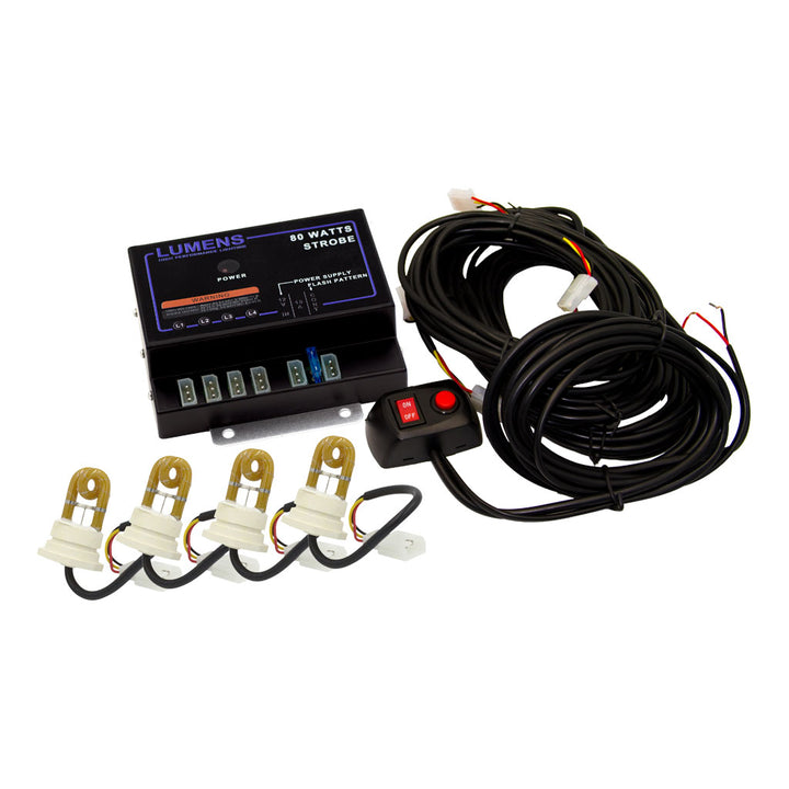 Strobe Kit 4 bulbs with 4 port 80W Controller by LUMENS HPL