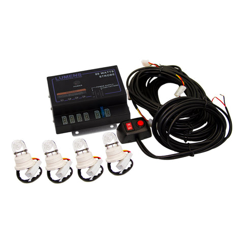 Strobe Kit 4 bulbs with 4 port 80W Controller by LUMENS HPL