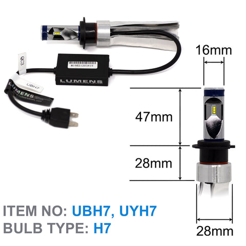 H7 ULTRA LED (Pair) with ALMB3 Adapters